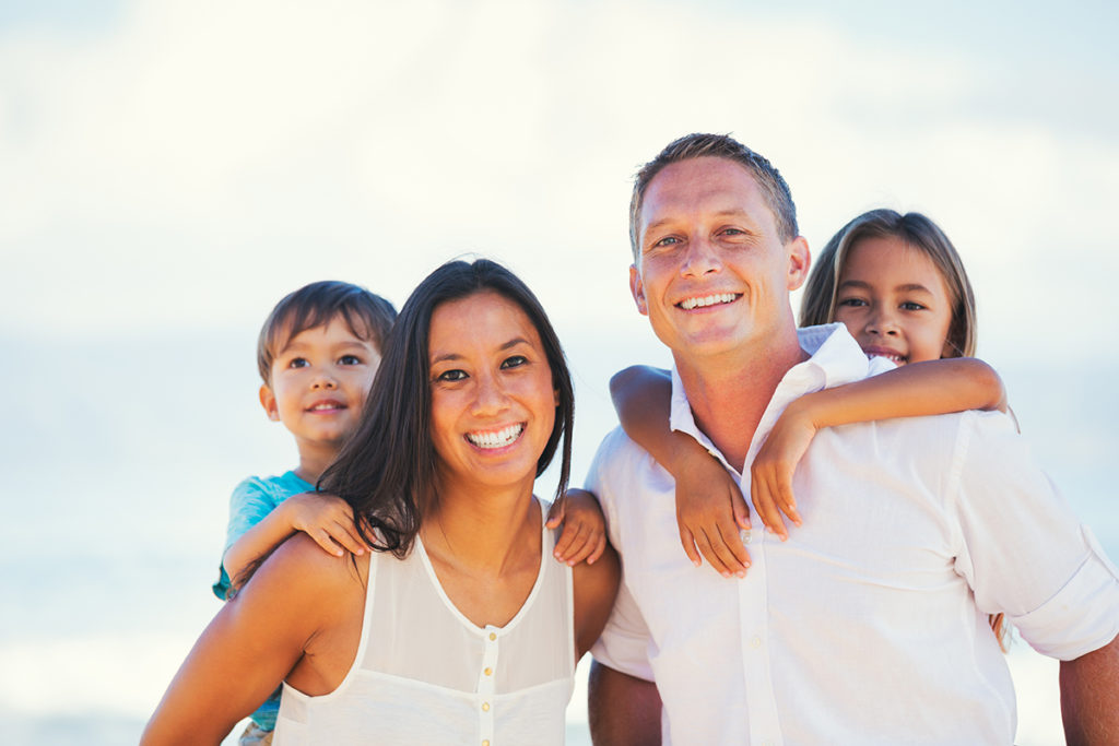 Portrait of Young Happy Family